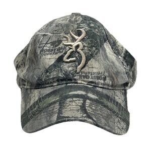 Browning Camo Baseball Cap Hat Deer Logo Adjustable One Size Hunting Outdoor